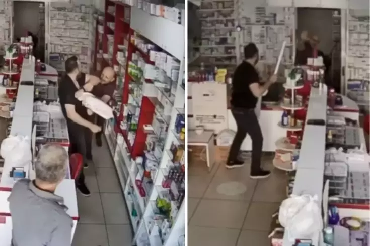 Eczane çalışanını muadil ilaç verdi diye sopayla dövdü