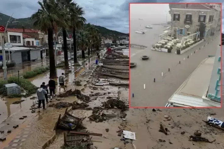 Felaketi en iyi anlatan görüntü! Denizle kara birleşti