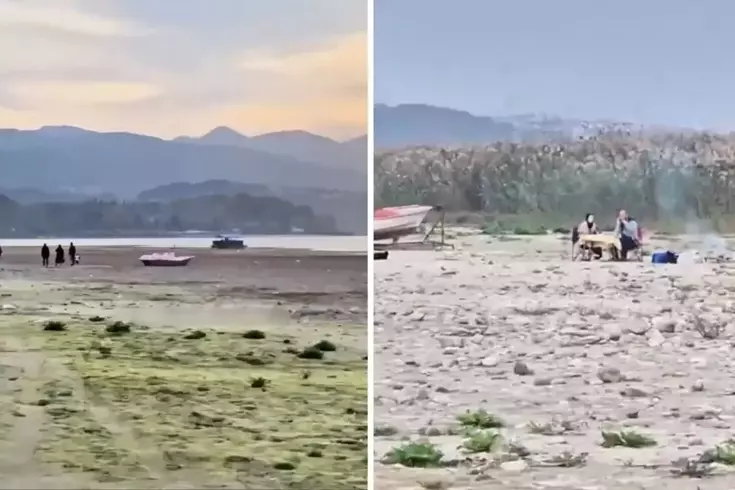 Türkiye'nin ünlü gölü kurumak üzere: Suyun olduğu yerde mangal yapıyor