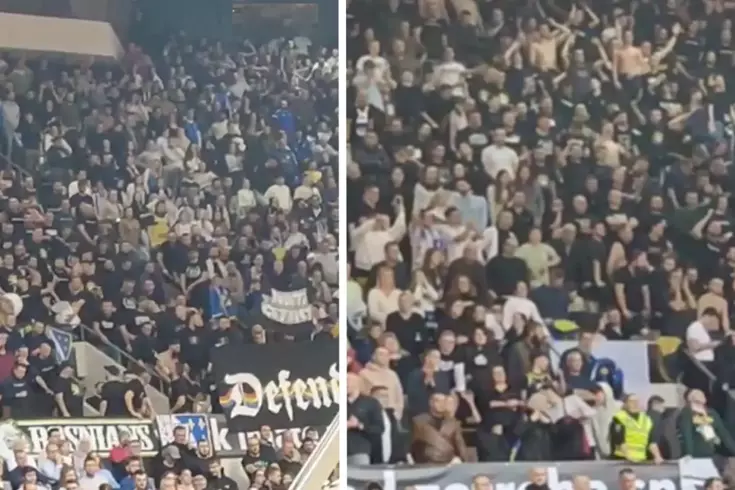 Bosnalı taraftarlardan Sırbistan Cumhurbaşkanı'na pankartlı tepki