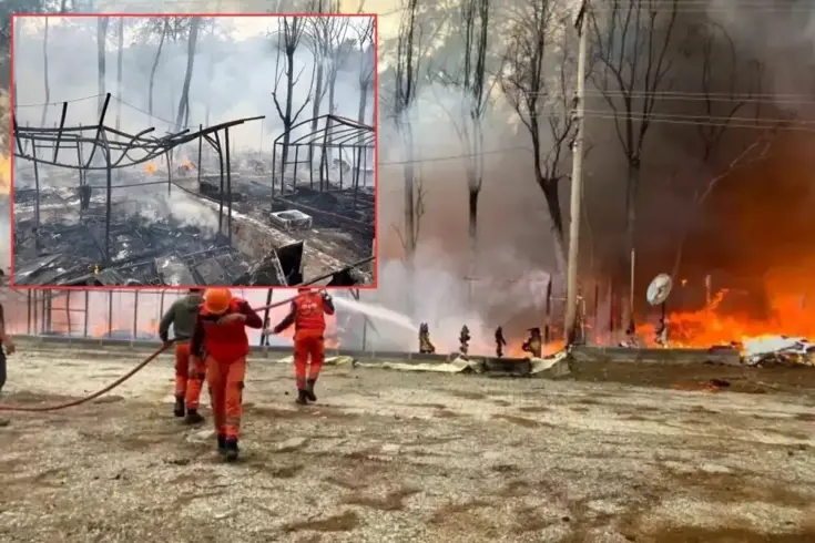 Ünlü tabiat parkında yangın! Bungalov ve karavanlar küle döndü