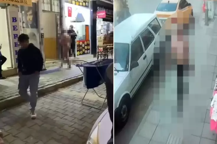 Rus turist sokakta çırılçıplak dolaştı! Polis apar topar gözaltına aldı