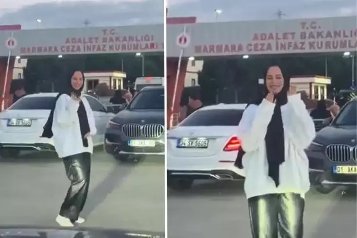 Cezaevi önünde tahliye bekleyen kadının dansı sosyal medyada gündem oldu