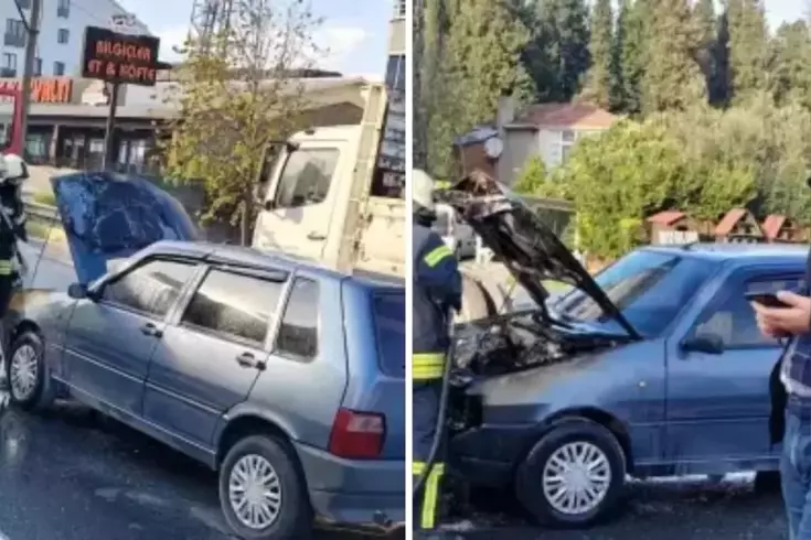 Seyir halindeyken alev aldı