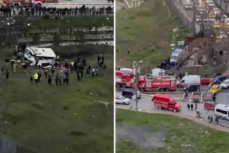 Esenyurt'ta kadın işçileri taşıyan otobüs devrildi: 4 ölü, 3'ü ağır 7 yaralı