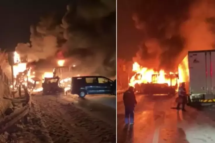 Japonya'da 50 araçlık zincirleme kaza! Ortalık savaş alanına döndü, ölü ve yaralılar var