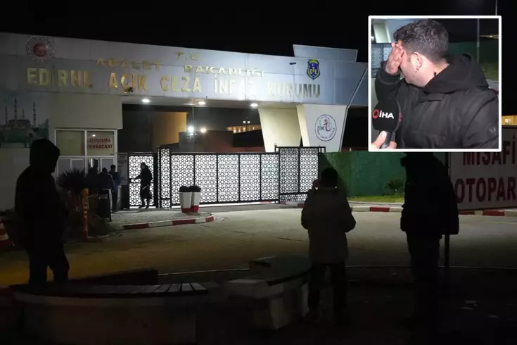 Edirne'de 12 yıl sonra tahliye olan mahkûm mutluluk gözyaşları döktü