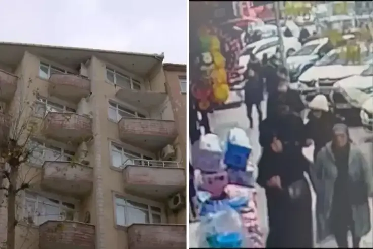 Balkondan parçalar koptu, yayalar son anda kurtuldu