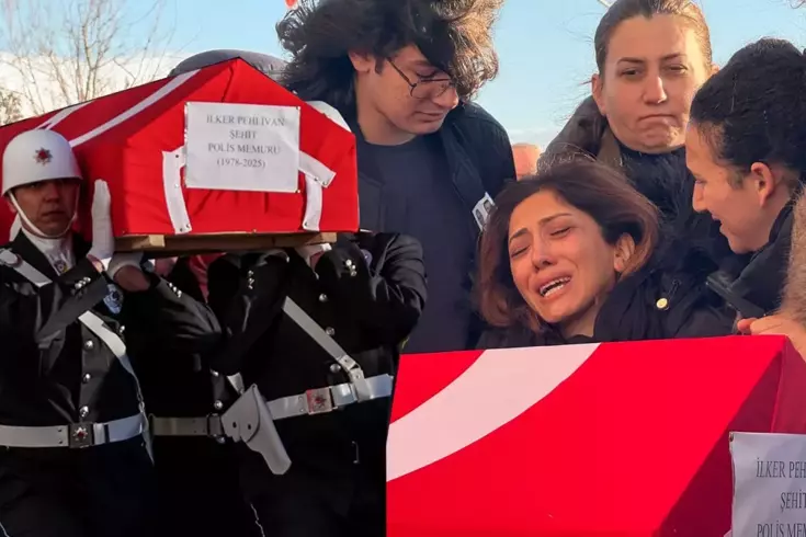 Şehit polisler için düzenlenen törende gözyaşları sel oldu! Geride 7 evlat kaldı