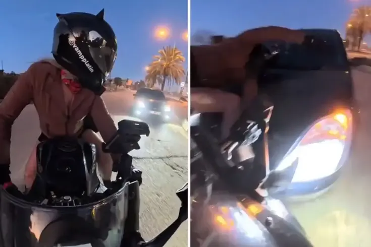 Kadın motosikletliye, arkadan gelen otomobil çarptı