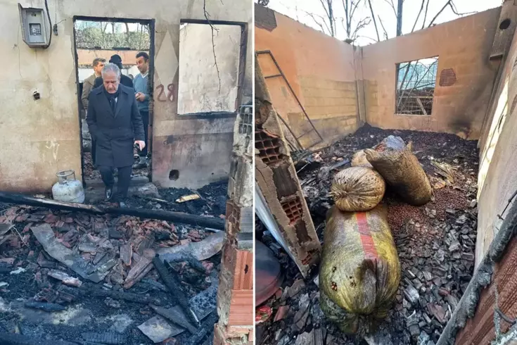 Bir yıllık emek dakikalar içinde yandı, 3 ton fındık kül oldu
