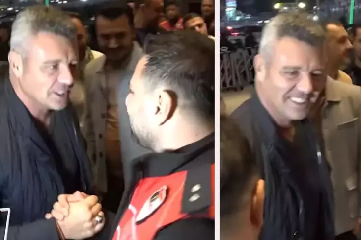 Karşısında polisleri gören Sadettin Saran'dan esprili söylem