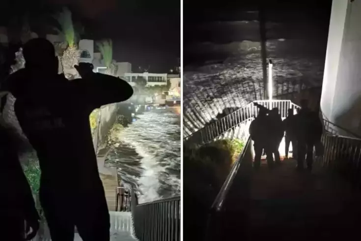 Fırtına, iskelede çalışan işçileri denize düşürdü! Bir kişi hayatını kaybetti