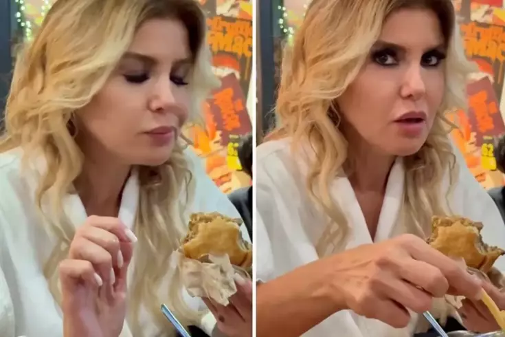 Gülben Ergen yemek yerken böyle kendinden geçti