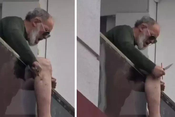 Şaka gibi olay! Fener'in transferine kızıp bıçakla balkona fırladı