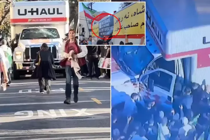 ABD'deki İran protestosuna kamyonla daldı! Çok sayıda yaralı var