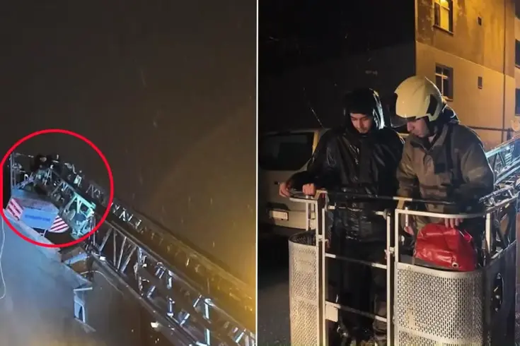 Sancaktepe'de film gibi kurtarma: Kuş beslemek için çıktıkları çatıda mahsur kaldılar