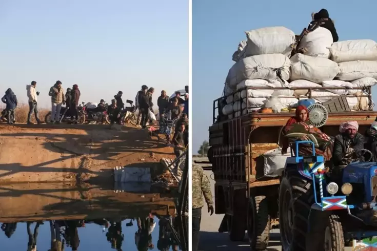 Suriye'de YPG'ye rağmen insani koridor açıldı, binlerce sivil yollara düştü