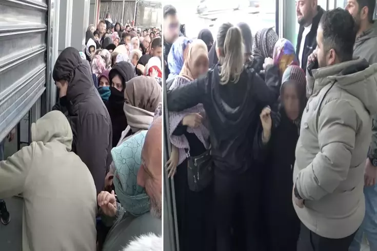 Fiyatı duyan akın etti! Dondurucu soğukta izdiham