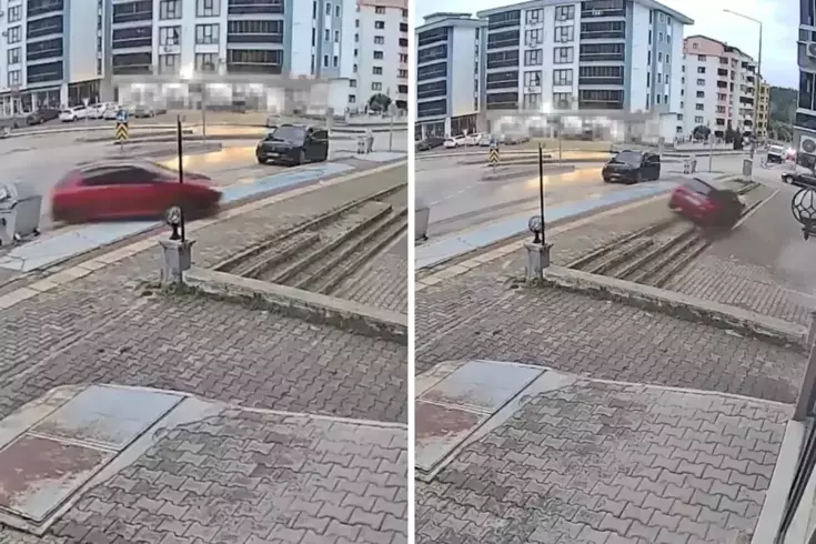 Direksiyon dersinde fren yerine gaza basınca olanlar oldu! İşte o anlar