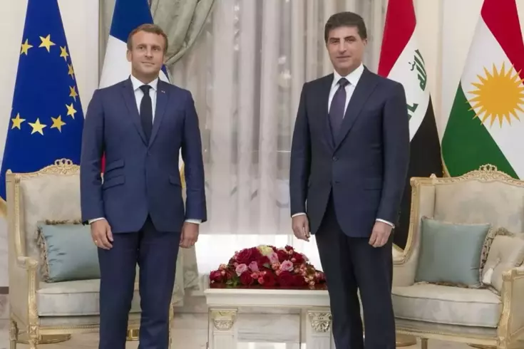 Macron ve Barzani arasında Suriye görüşmesi