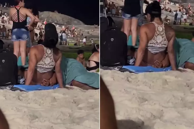 Plajda çocukların önünde uygunsuz görüntüler