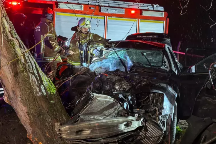 Otomobil ağaca ok gibi saplandı! 2 kişi hayatını kaybetti