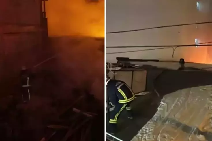 Gece yarısı korkutan yangın! Çok sayıda işyeri zarar gördü