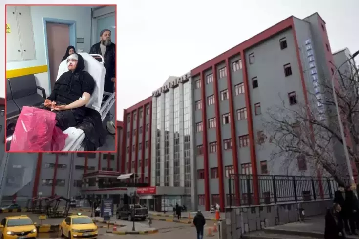 Boşanma aşamasındaki eşine kaldırım taşıyla saldırdı