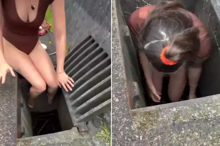 Kanalizasyondan gelen sesi duyunca bir an bile düşünmeyip atladı