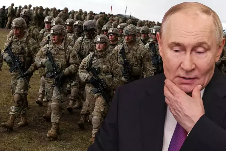 A stick under the cloak for Putin! They are sending a huge army right under his nose.
