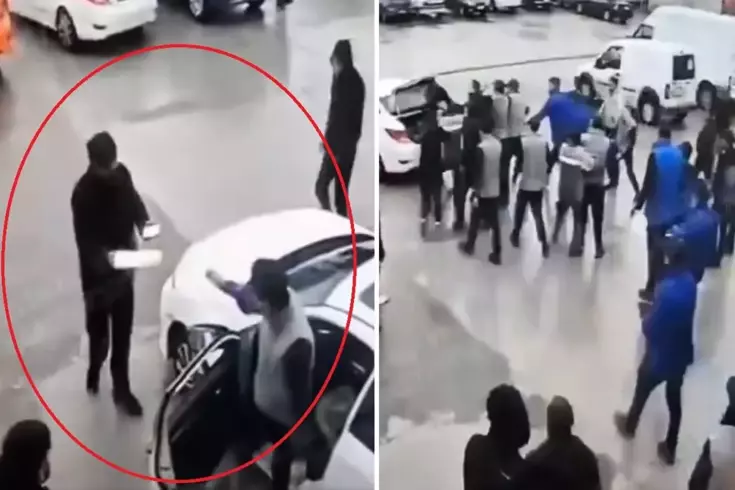 Видеозаписи драки, в которой полицейский был избит до смерти в TÜVTÜRK.