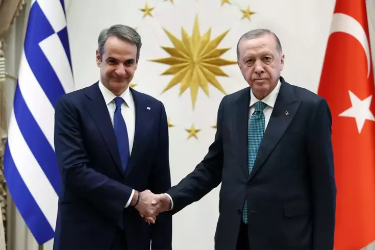 Cumhurbaşkanı Erdoğan, Yunanistan Başbakanı Miçotakis'i kabul etti