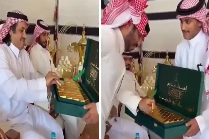 Gelin'in erkek kardeşi, damadın ailesine 24 ayar altın külçe dağıttı