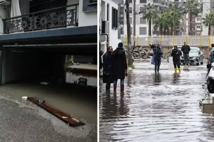 Sağanak yağış İzmir ve Muğla'yı felç etti! Yollar göle döndü, trafik kilitlendi