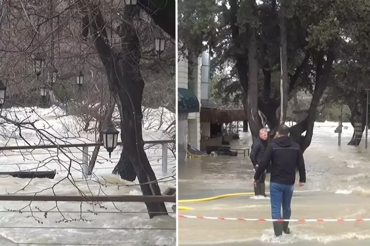 Ливень обрушился, водопад Манавгат исчез.