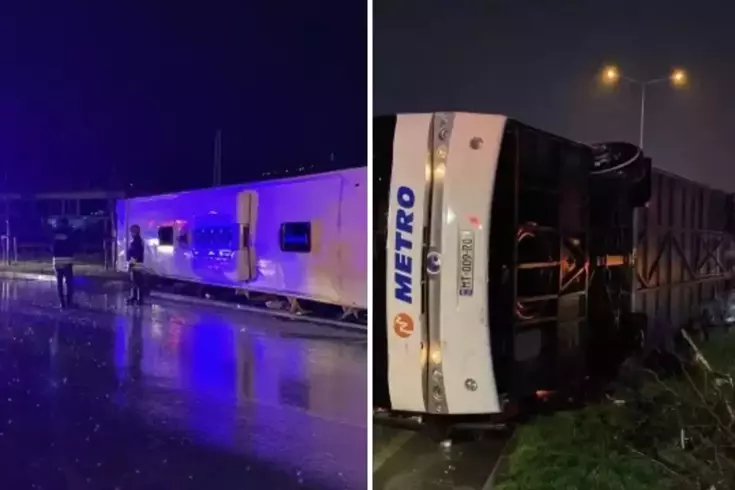 Samsun'da yolcu otobüsü devrildi! Çok sayıda yaralı var