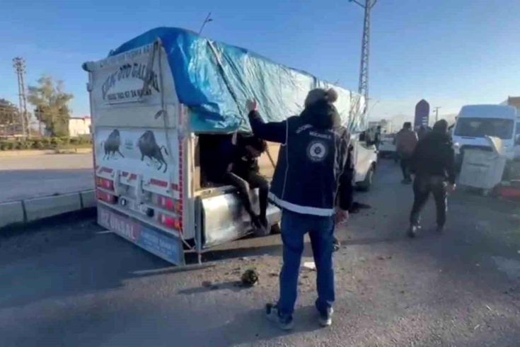 Hayvan dışkısının altından 19 kaçak göçmen çıktı