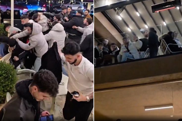 Kafeyi savaş alanına çeviren kavga! Kahve içip böyle izlediler