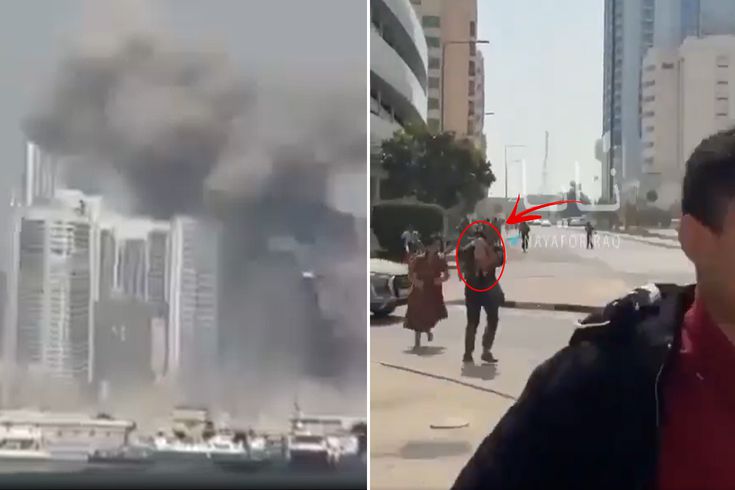 İran'ın vurduğu Abu Dabi'de son durum! Kucağında çocukla sığınağa koştu