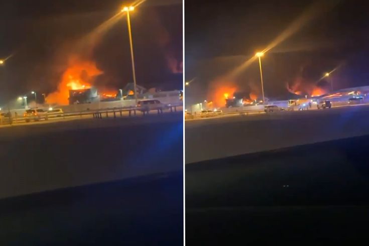 Bahreyn'deki ABD üssü alev alev yandı