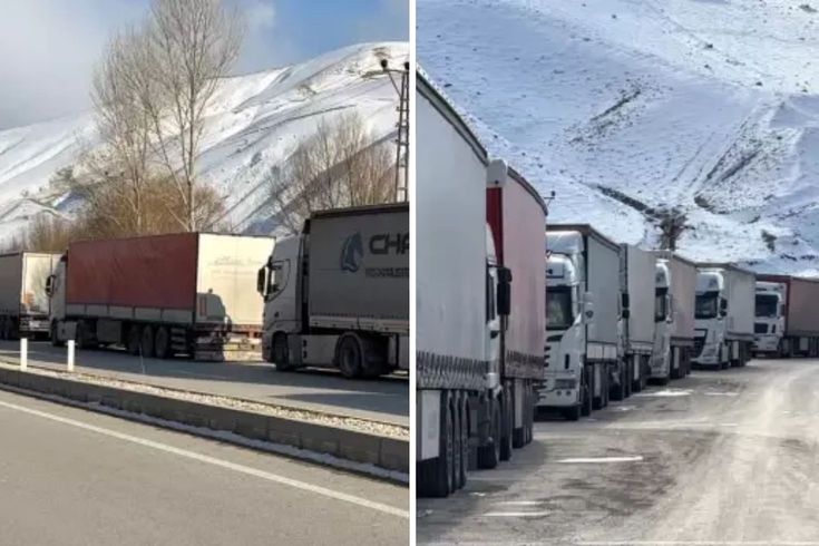 Türkiye-İran sınırında 2 kilometrelik tır kuyruğu