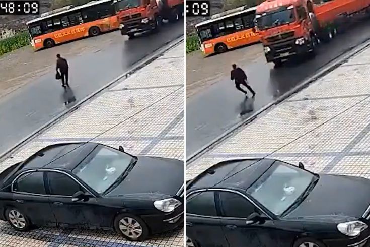 Dikkatsizliği canına mal oluyordu! Mucize kaza kamerada