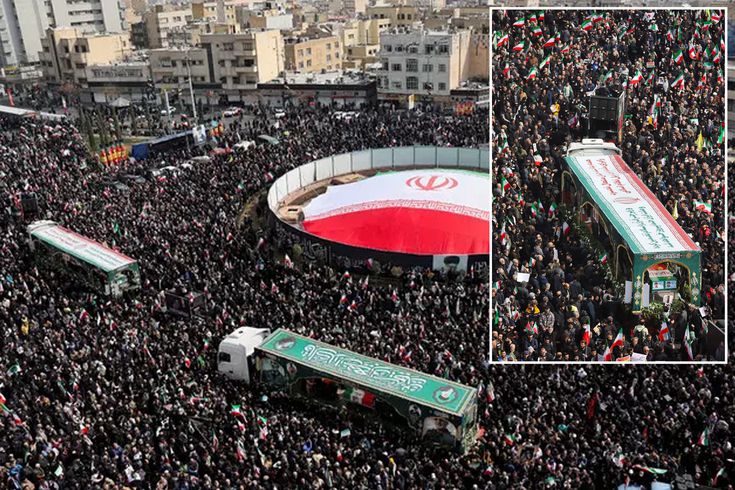 مراسم جنازة مثل عرض قوة من إيران! تدفق عشرات الآلاف.