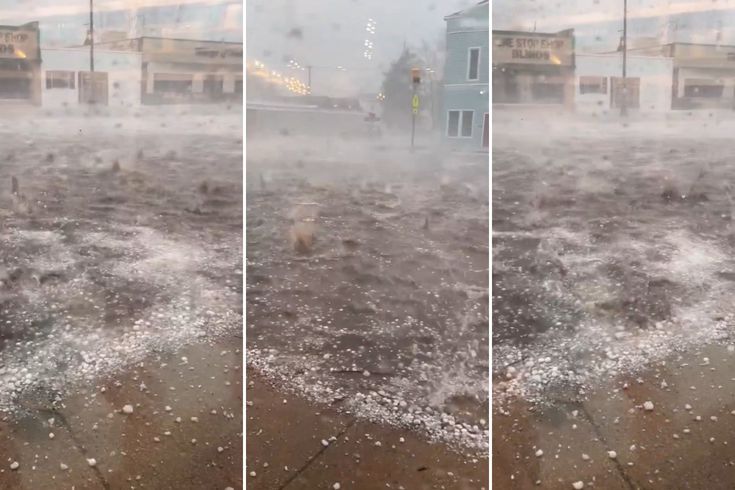 ABD'de dev dolu fırtınası, resmen gökten taş yağdı