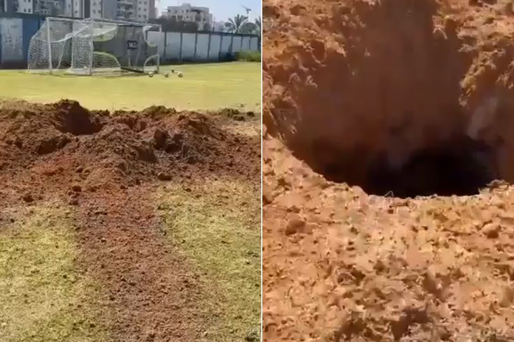 İran'ın füzesinin gücüne bakın! İsrail'de krater gibi delik açıldı