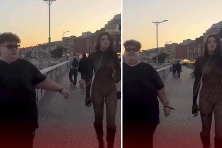 Kız arkadaşına tasma takıp gezdirdi