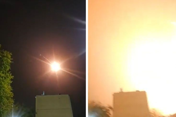 Missile attack from Iran to Israel! A violent explosion in the area where the nuclear power plant is located.