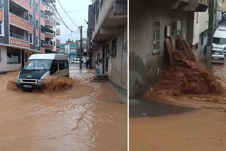 Şanlıurfa'da sağanak yağış sele dönüştü, ev ve oteli su bastı