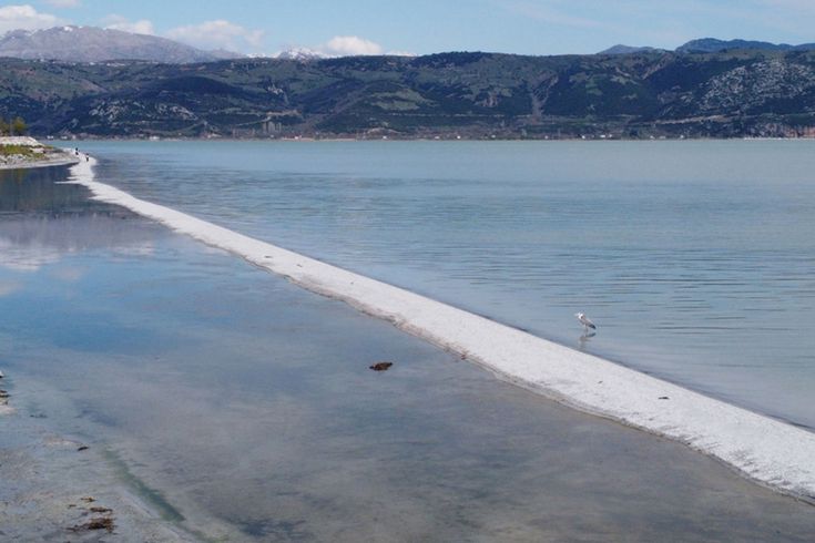 Eğirdir Gölü'nde kendiliğinden oluşan doğal yürüyüş yolu şaşırttı